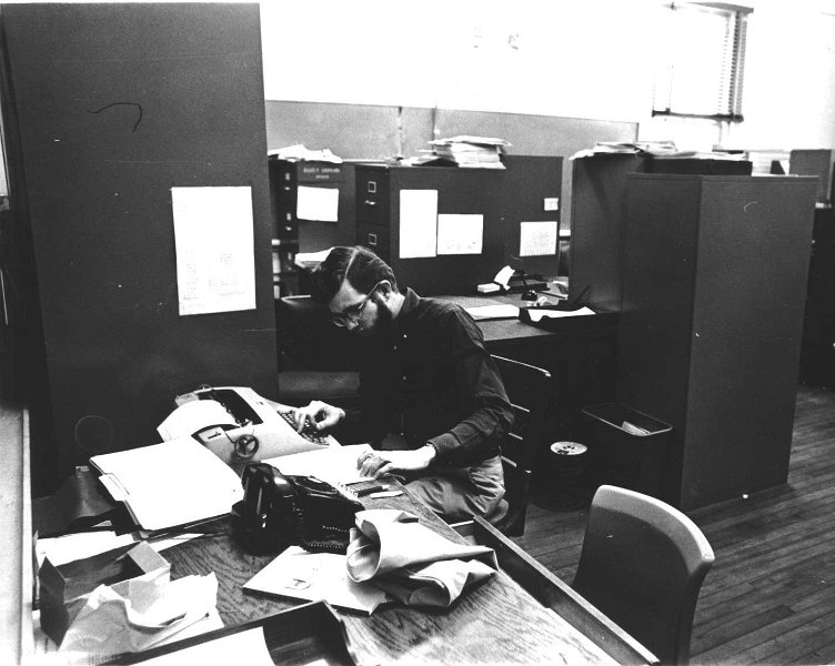13 facultyoffice.jpg - Tommy Eller, mathematics instructor,  in his office at Old Central School.